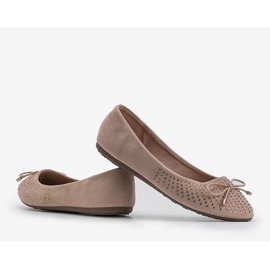 Bailarinas de ante beige con circonita Larissa 3