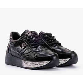 Zapatillas con cuña Ayanna negras negro 4