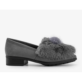 Zapatos de mujer grises con pelo Deasia 1