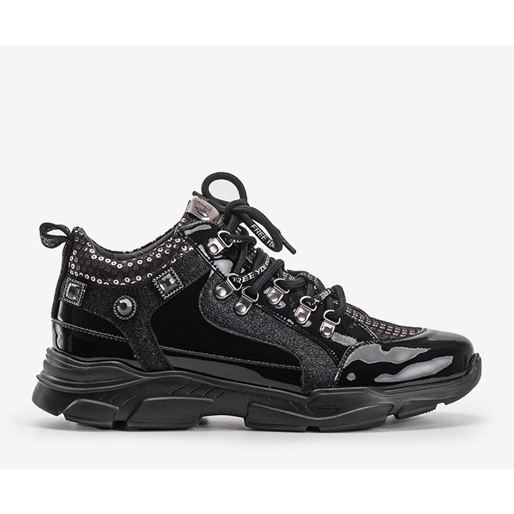 Zapatillas Giovanna negras con cuña negro 1