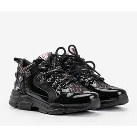 Zapatillas Giovanna negras con cuña negro 2