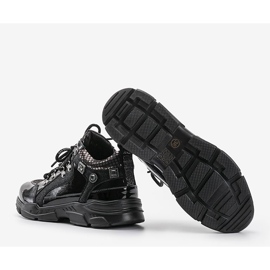 Zapatillas Giovanna negras con cuña negro 4