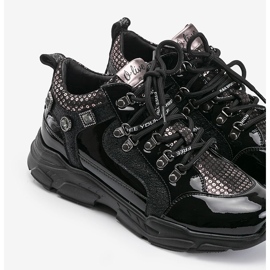 Zapatillas Giovanna negras con cuña negro 5