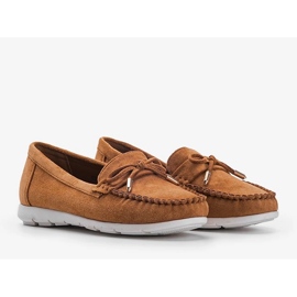 Mocasines de ante ecológico marrón con lazo Mckayla 1 Mocasines de ante ecológico marrón con lazo Mckayla 1