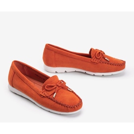 Mocasines naranja de ante ecológico con lazo Mckayla 2