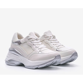 Zapatillas plateadas con suela gruesa Lydia blanco 1