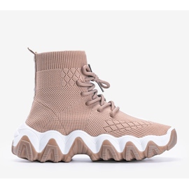 Zapatillas estilo calcetín Gisselle caqui beige 1