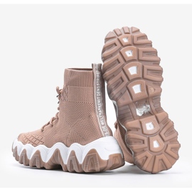 Zapatillas estilo calcetín Gisselle caqui beige 2