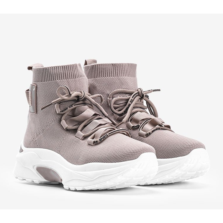 Zapatillas beis Elisa socks beige 1