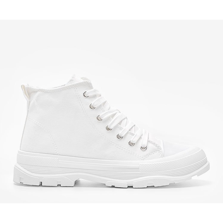 Zapatillas altas blancas sobre suela gruesa de Evelin blanco 1