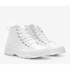 Zapatillas altas blancas sobre suela gruesa de Evelin blanco 2