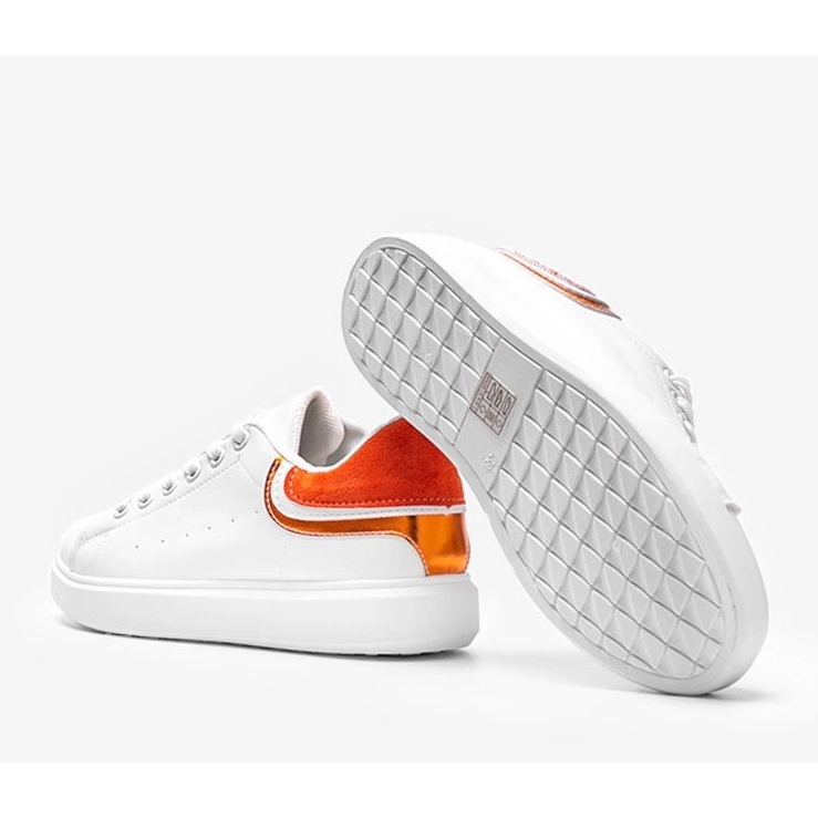 Zapatillas blancas mujer Makaila naranja blanco 1