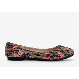 Bailarinas negras brillantes con flores Luz negro 1
