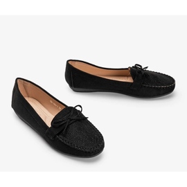Mocasines negros con estampado Maura calado 2
