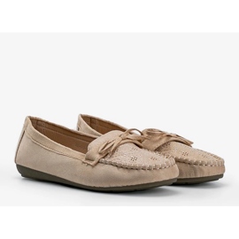 Mocasines beige con estampado Maura calado 2