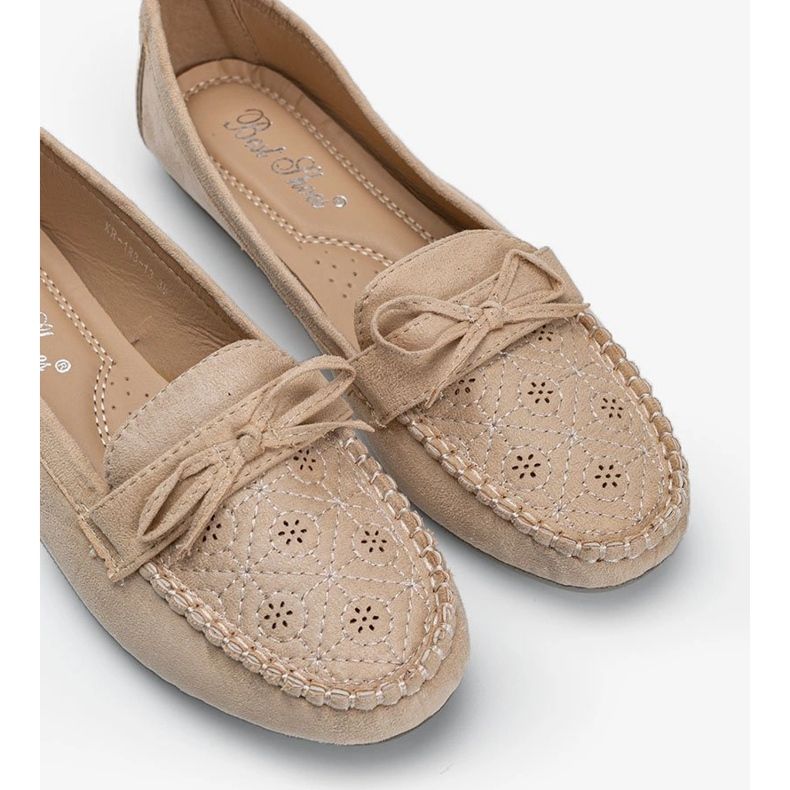 Mocasines beige con estampado Maura calado 1 Mocasines beige con estampado Maura calado 1