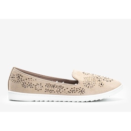 Mocasines beige calados con circonita Brianna 1