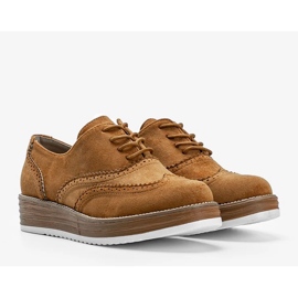Zapatos de ante marrón con suela alta Kenia 1