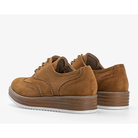 Zapatos de ante marrón con suela alta Kenia 2