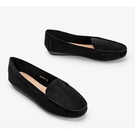 Mocasines negros con puntera Justine calada 2