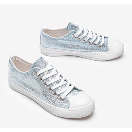 Deportivas azules con estampado de piel de serpiente metalizada Melinda 2