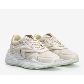 Deportivas beige con suela gruesa con detalles metalizados de Kenna 1 Deportivas beige con suela gruesa con detalles metalizados de Kenna 1