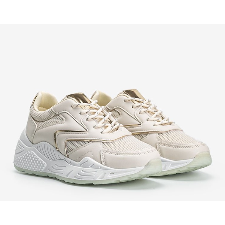 Deportivas beige con suela gruesa con detalles metalizados de Kenna 1 Deportivas beige con suela gruesa con detalles metalizados de Kenna 1