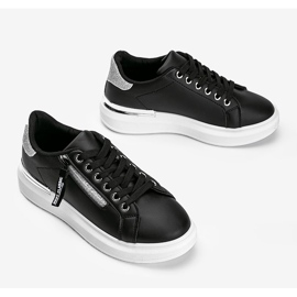 Zapatillas negras con cremallera Kiana decorativa negro 2