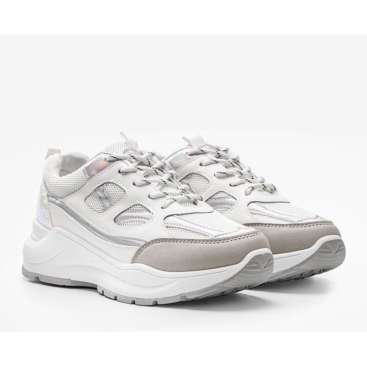 Zapatillas blancas sobre suela gruesa Aliza blanco 1