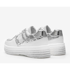 Zapatillas de brocado blanco sobre suela Laurel gruesa 1