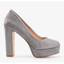 Tacones grises en la plataforma Aisha 2