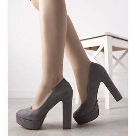 Tacones grises en la plataforma Aisha 4