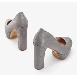 Tacones grises en la plataforma Aisha 1