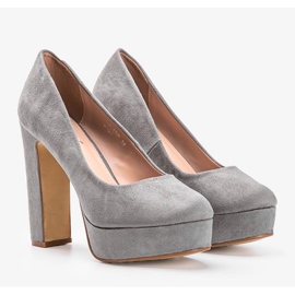 Tacones grises en la plataforma Aisha 3