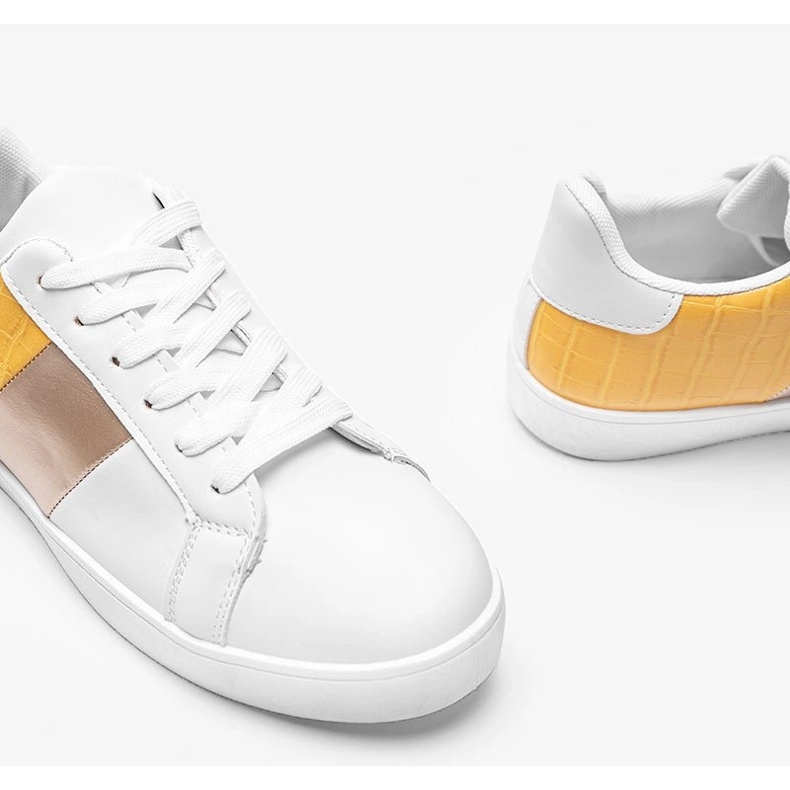 Zapatillas Haille en blanco y amarillo pastel 1