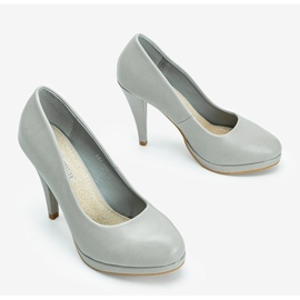 Zapatos de salón grises de piel ecológica en la plataforma Liana 2