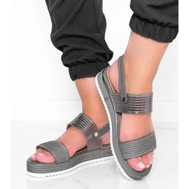 Sandalias grises con suela señorita gruesa 1