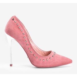 BM Tacones rosas con tachuelas Impresionante rosado 1