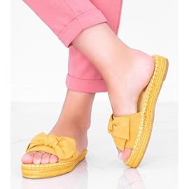 Pantuflas Mostaza Lazo Pastillas amarillo 1
