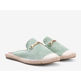 Zapatillas mujer World verde con hebilla 1