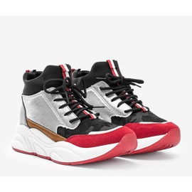 Zapatillas negras con suela Cassadi gruesa multicolor 1