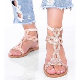 Sandalias beige adornadas con circonita Cersi 2
