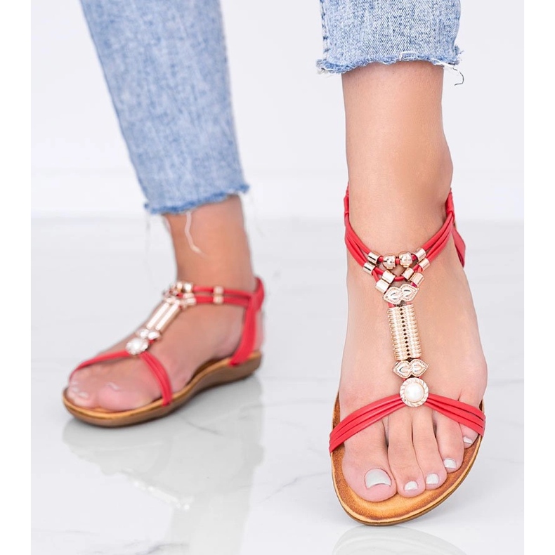 Sandalias de mujer rojas Liva rojo 1