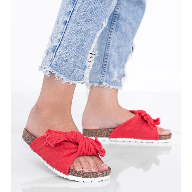 Sandalias rojas sobre suela de corcho Martenn rojo 1