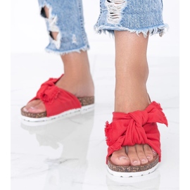 Sandalias rojas sobre suela de corcho Martenn rojo 2