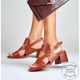 La.Fi Sandalias stiletto piel marrón 8