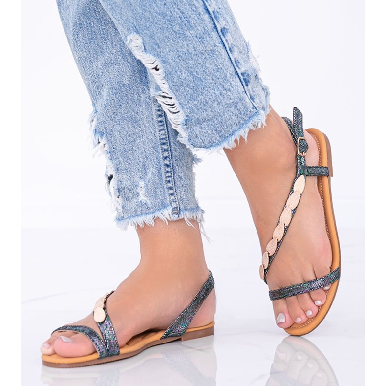 Sandalias holográficas de mujer Black Moon negro 1