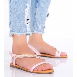 Sandalias holográficas para mujer Pink Moon rosado 1