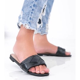 Zapatillas negras con parte superior trenzada de Iren negro 1