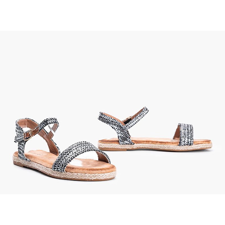 Sandalias de mujer negras y plateadas de Baleria negro plata 1